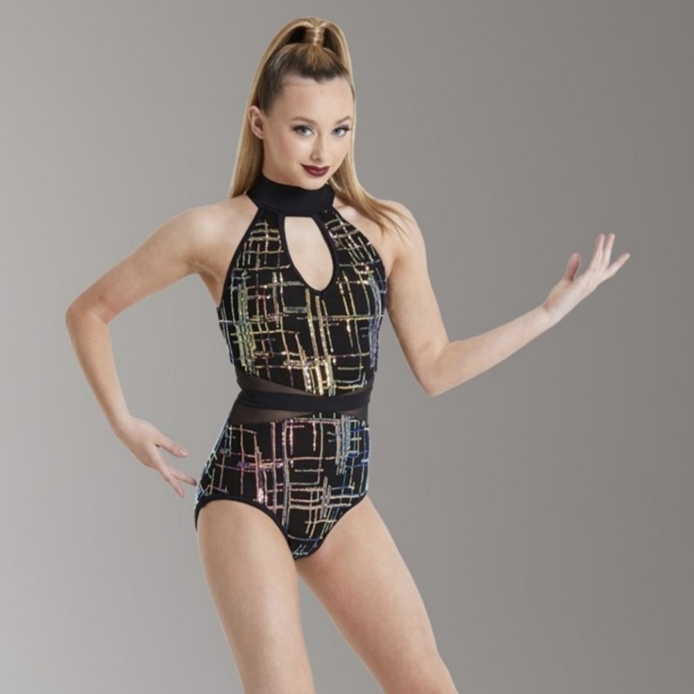 Weissman Elite Hologram Sequin Leotard Women's Size Large 8-10